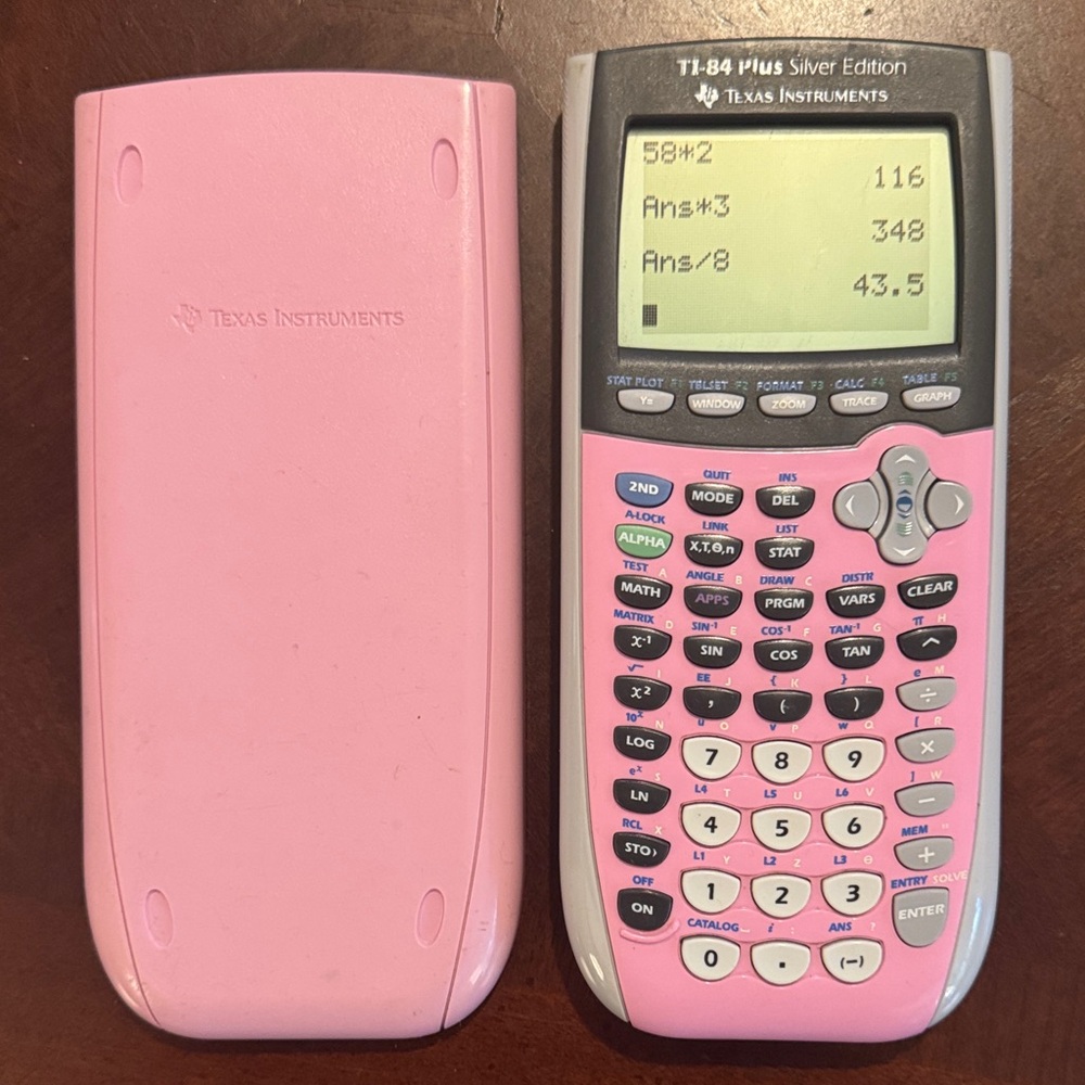 Texas Instruments TI-84 Plus Silver Edition Graphing Calculator in Pink